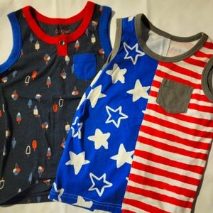 2 Independence Day Muscle Tanks - 4T